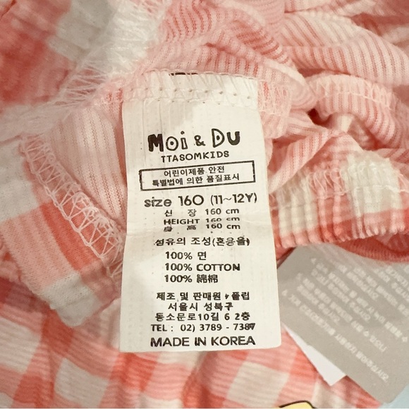Moi & Du Red Gingham Checker With Lemon Big Kids Pajama PJ Set  NWT - Picture 8 of 8